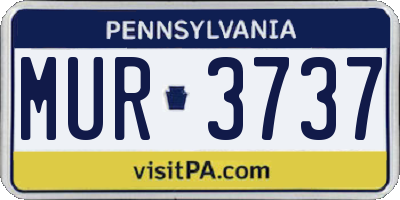 PA license plate MUR3737
