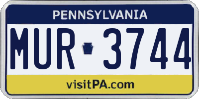 PA license plate MUR3744