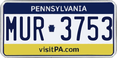 PA license plate MUR3753