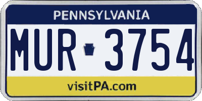 PA license plate MUR3754