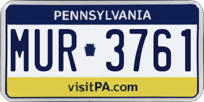 PA license plate MUR3761