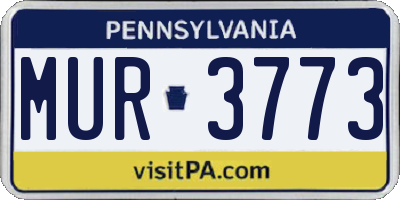PA license plate MUR3773