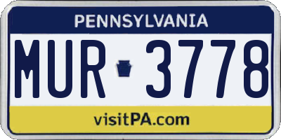 PA license plate MUR3778