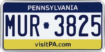 PA license plate MUR3825
