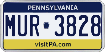 PA license plate MUR3828
