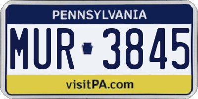 PA license plate MUR3845