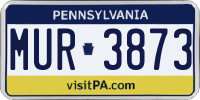 PA license plate MUR3873