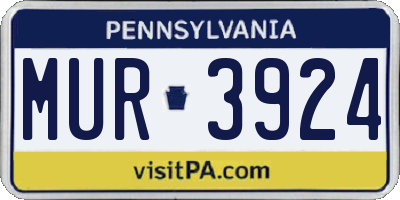 PA license plate MUR3924