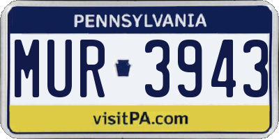 PA license plate MUR3943