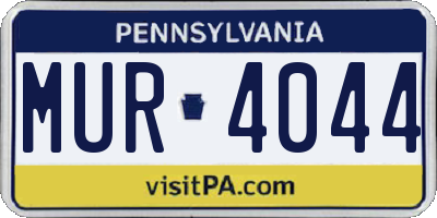 PA license plate MUR4044