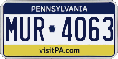 PA license plate MUR4063