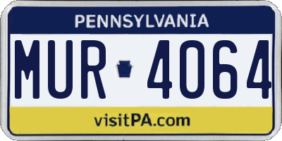 PA license plate MUR4064