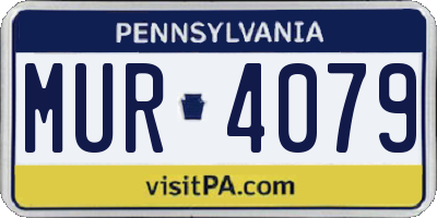 PA license plate MUR4079