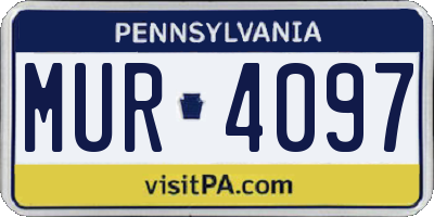 PA license plate MUR4097