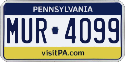 PA license plate MUR4099