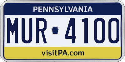 PA license plate MUR4100