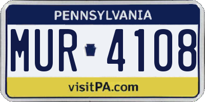 PA license plate MUR4108