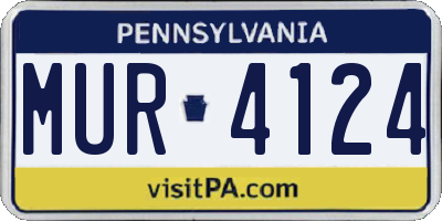 PA license plate MUR4124