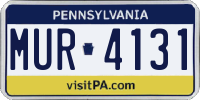 PA license plate MUR4131