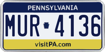 PA license plate MUR4136