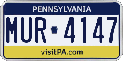 PA license plate MUR4147