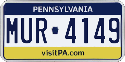 PA license plate MUR4149