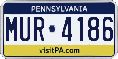 PA license plate MUR4186