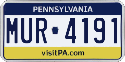 PA license plate MUR4191