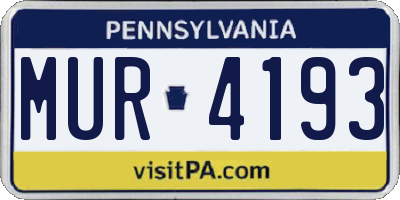 PA license plate MUR4193