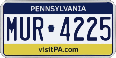PA license plate MUR4225