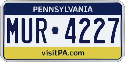 PA license plate MUR4227