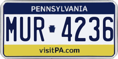 PA license plate MUR4236