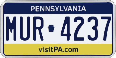 PA license plate MUR4237