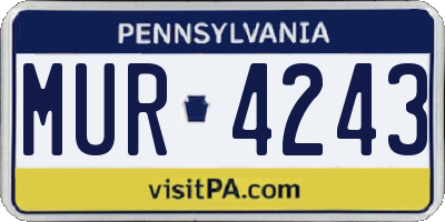 PA license plate MUR4243