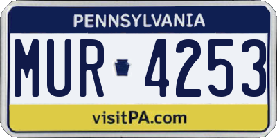 PA license plate MUR4253