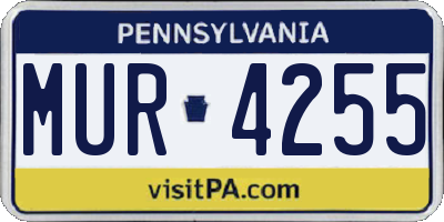 PA license plate MUR4255
