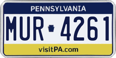 PA license plate MUR4261