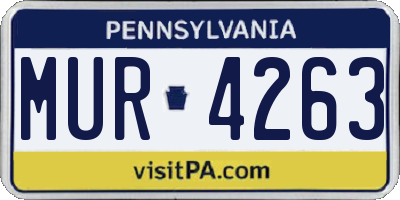 PA license plate MUR4263