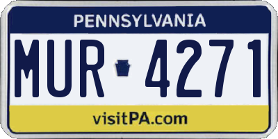 PA license plate MUR4271