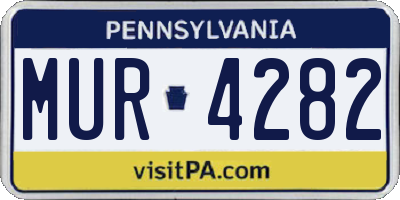 PA license plate MUR4282