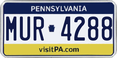 PA license plate MUR4288