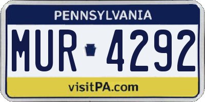 PA license plate MUR4292