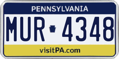 PA license plate MUR4348