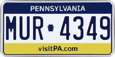 PA license plate MUR4349