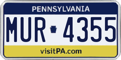 PA license plate MUR4355