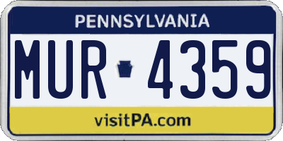 PA license plate MUR4359
