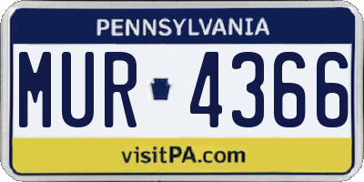 PA license plate MUR4366