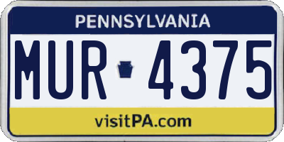 PA license plate MUR4375