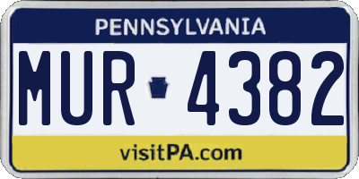 PA license plate MUR4382