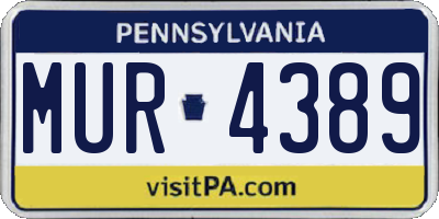 PA license plate MUR4389
